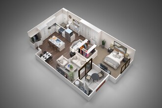 1 Bed • 1 Bath 2043 floor plan